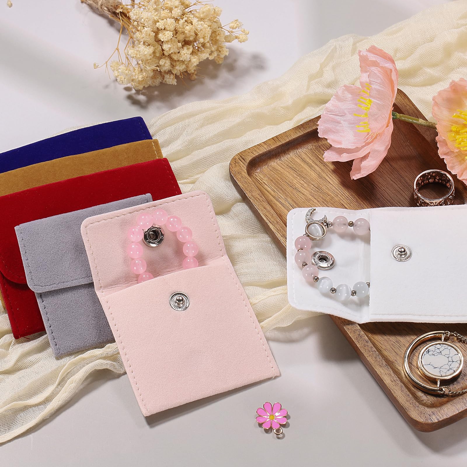 Amazon｜uxcell ジュエリーポーチ アクセサリーケース 7x7cm 6枚